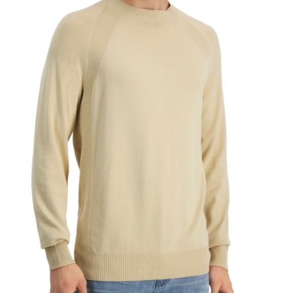 Alfani Men's Size XL Ribbed Raglan Sweater, Pale Khaki - Picture 11 of 11
